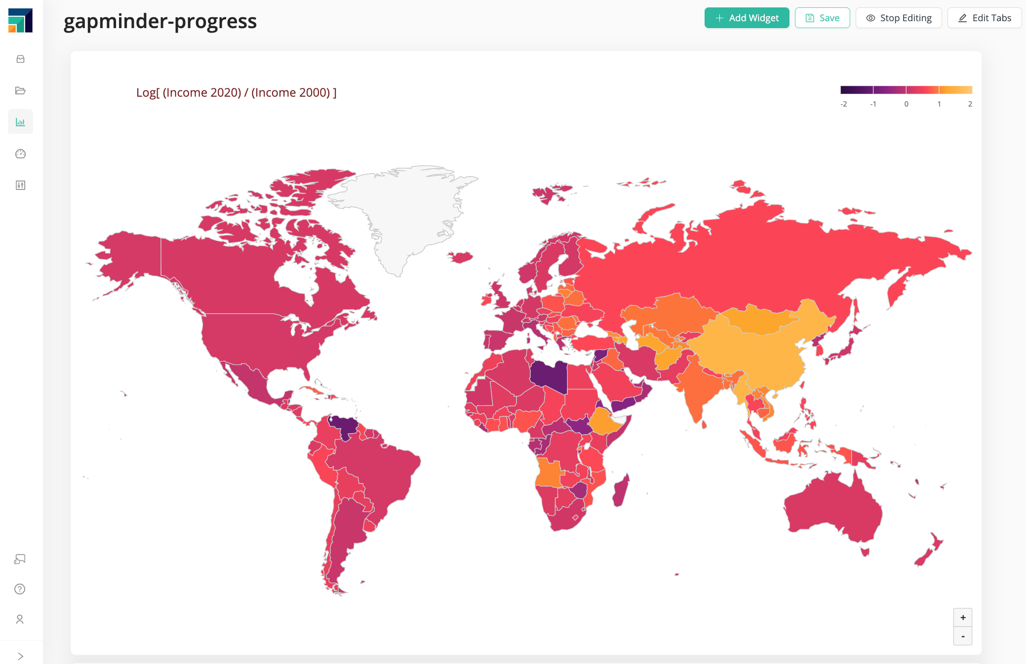 Increase in GDP/capita (2000-2020)