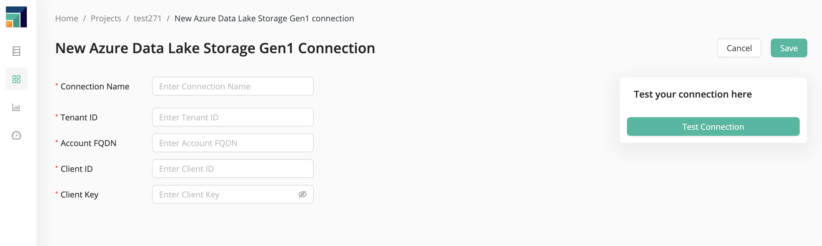 New Azure Data Lake Storage Gen1 Connection